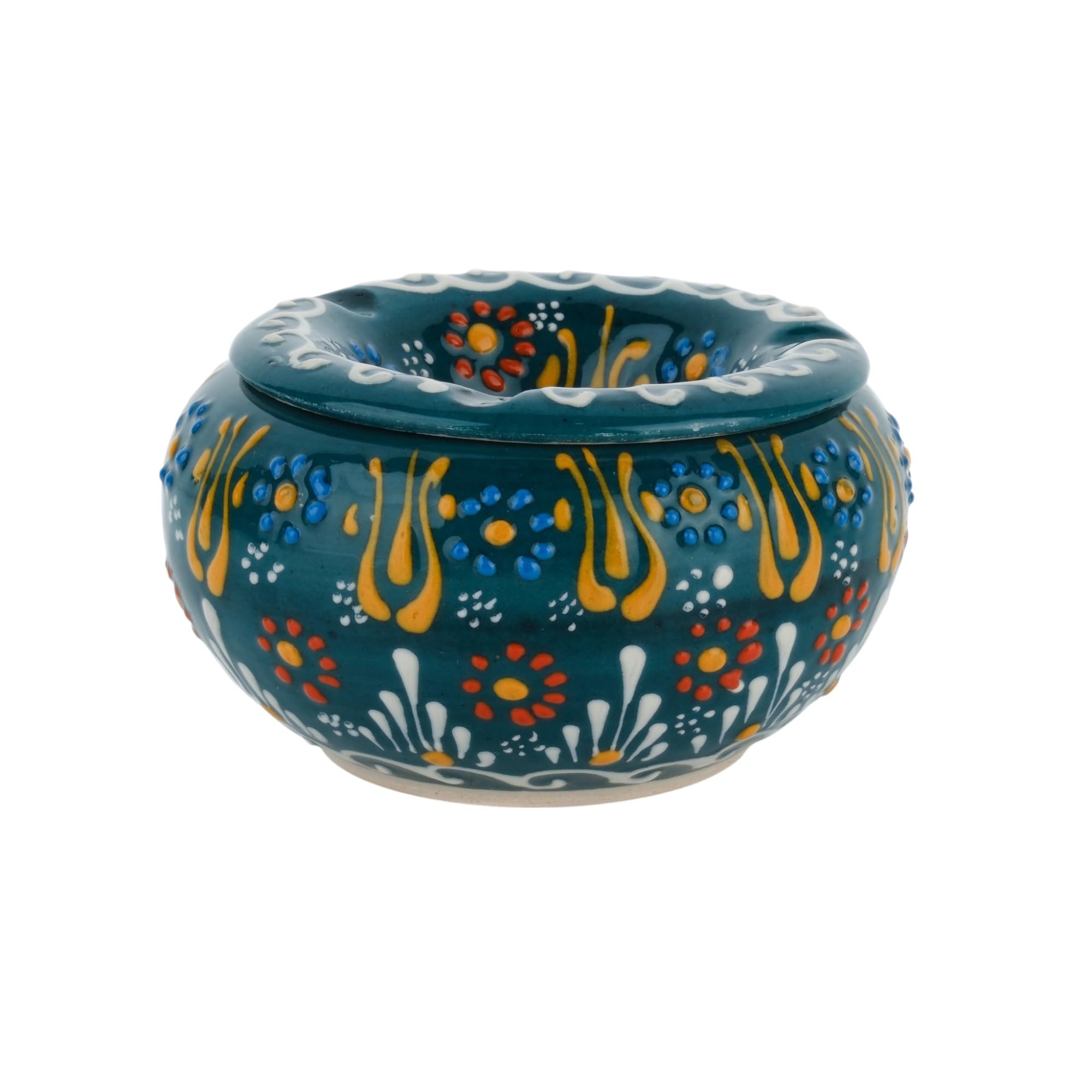 EVANILIFE decorative ceramic jar with windproof lid in dark green for secure storage
