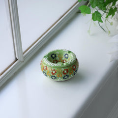 EVANILIFE handmade ceramic jar with vibrant patterns ideal for keepsakes and decor