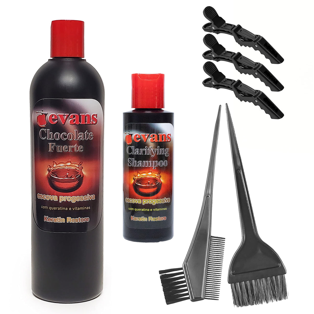 Evans Brazilian Keratin Treatment bottle for smooth, frizz-free hair