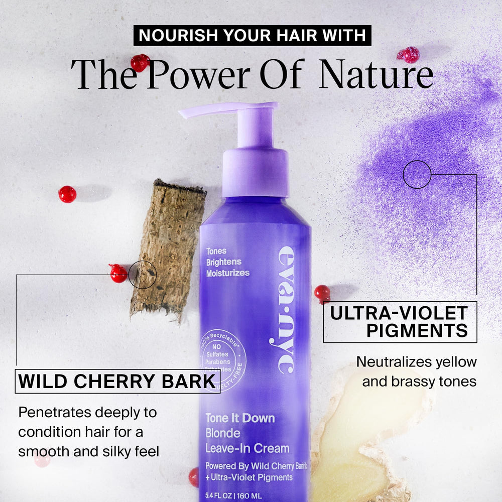 EVANYC purple pigments create radiant cool tone blonde