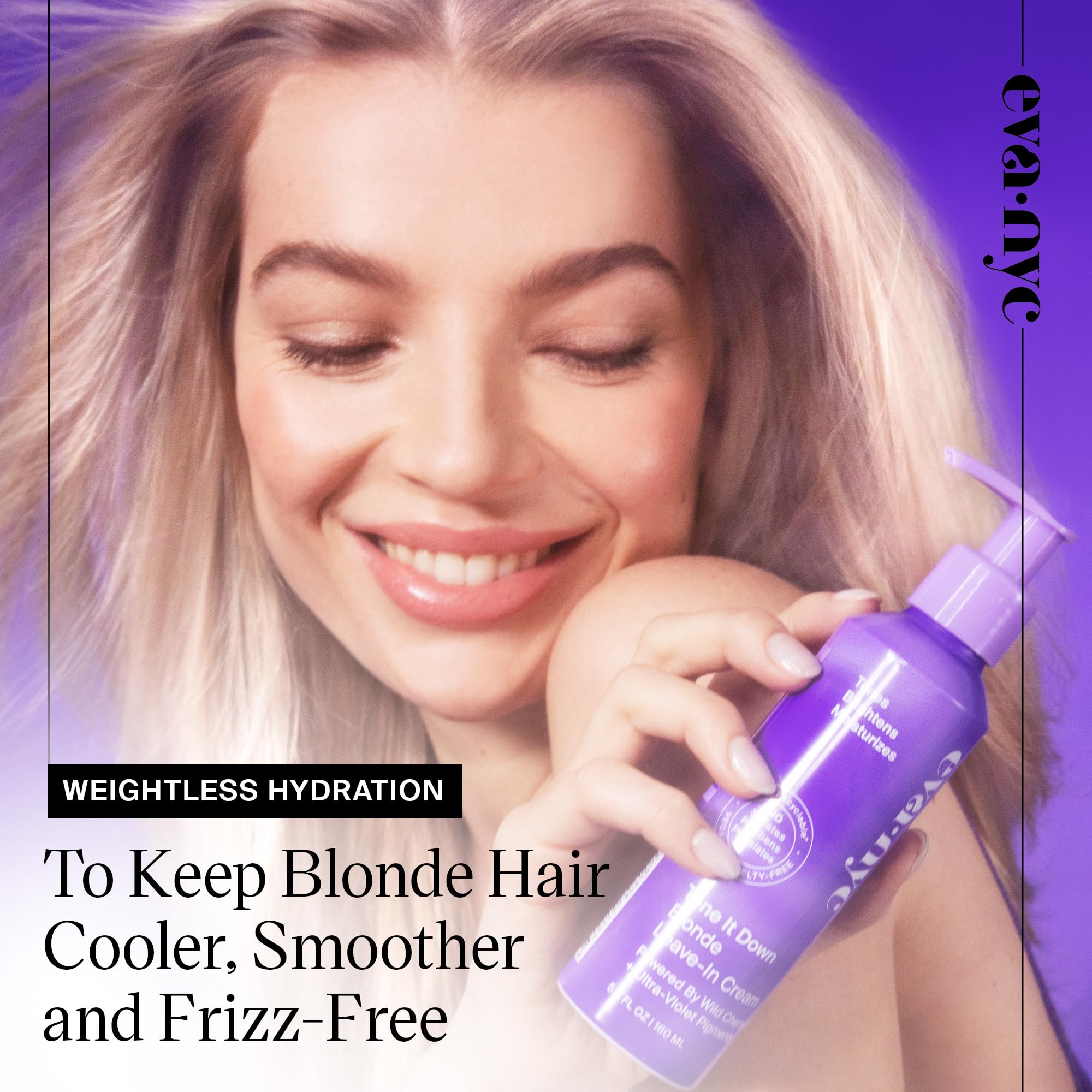 EVANYC Tone It Down application close up with violet pigments counteracting brass