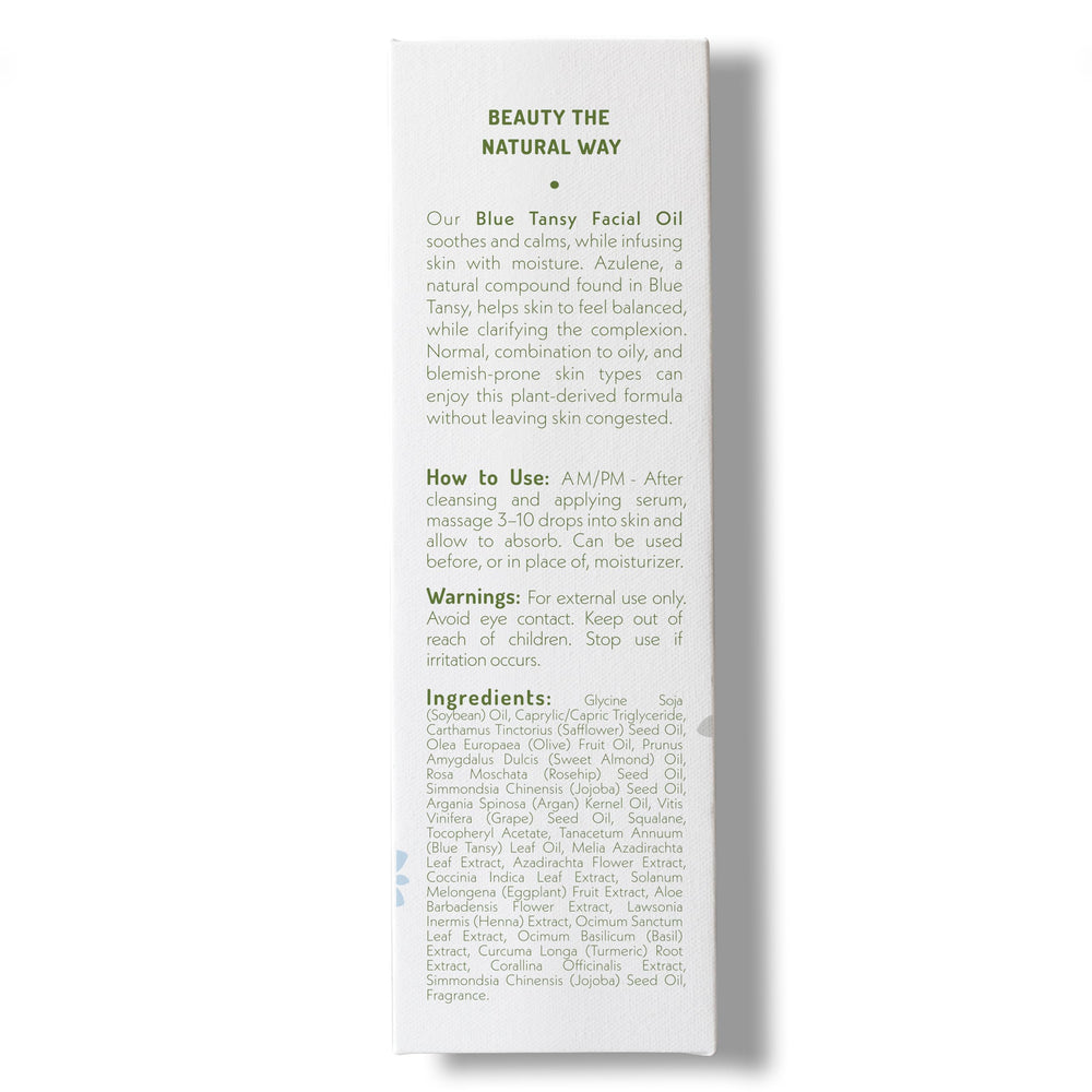 Eve Hansen Blue Tansy application scene illustrating gentle skincare routine.
