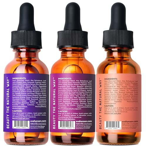 Eve Hansen Hyaluronic Acid serum bottle pour delivering deep hydration