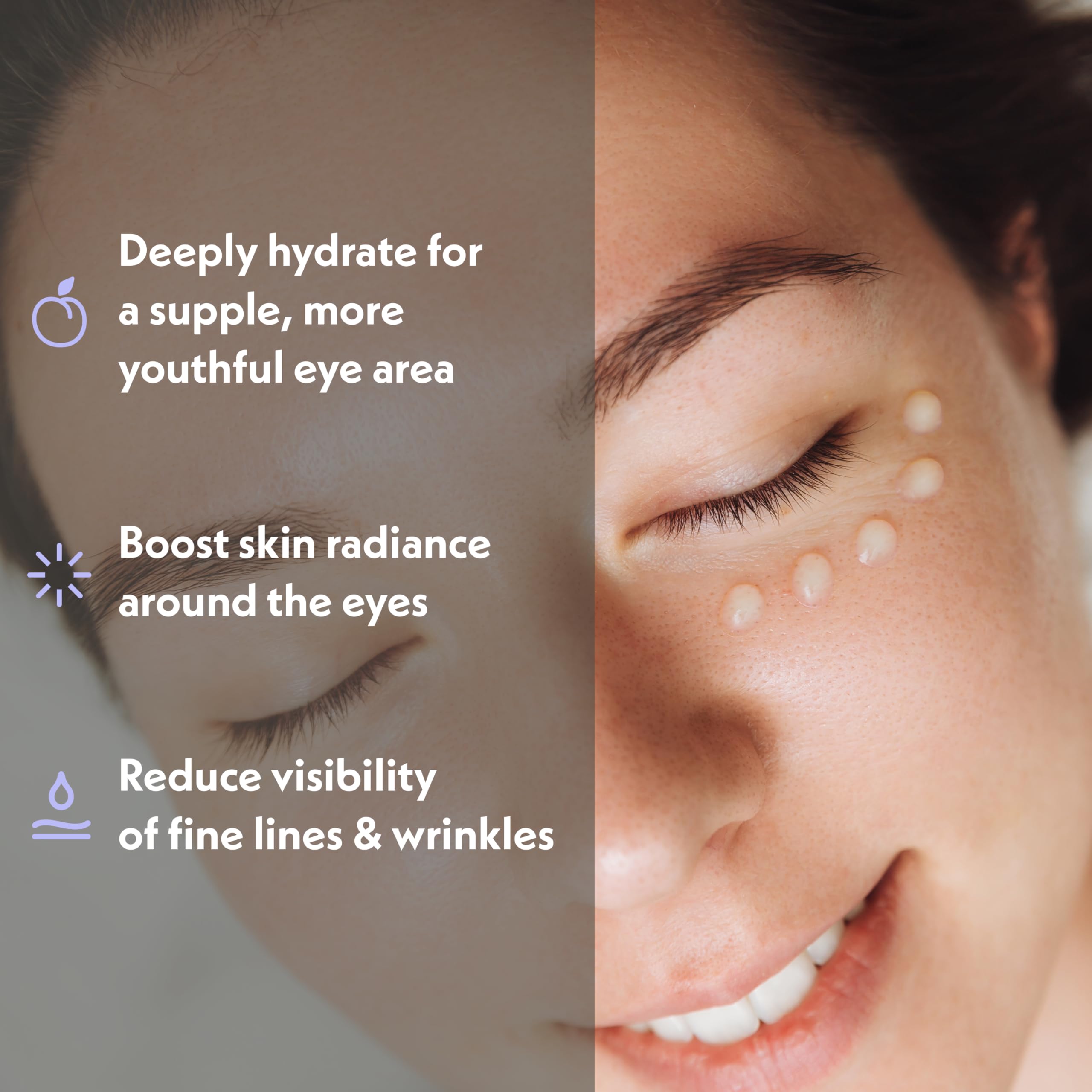Eve Hansen peptide complex closeup highlights firming potential around the fine lines.