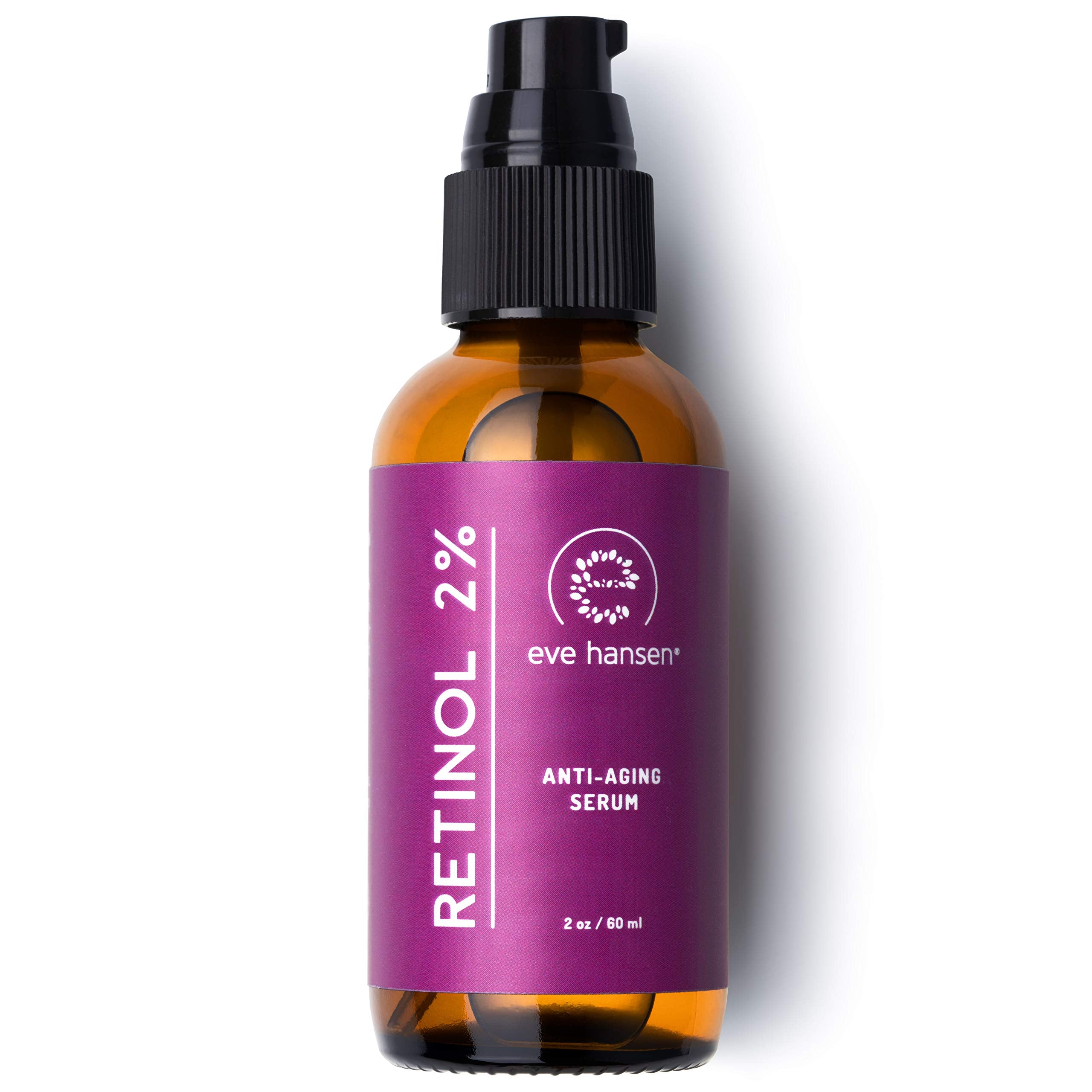 Eve Hansen retinol serum bottle with pump for smoother skin