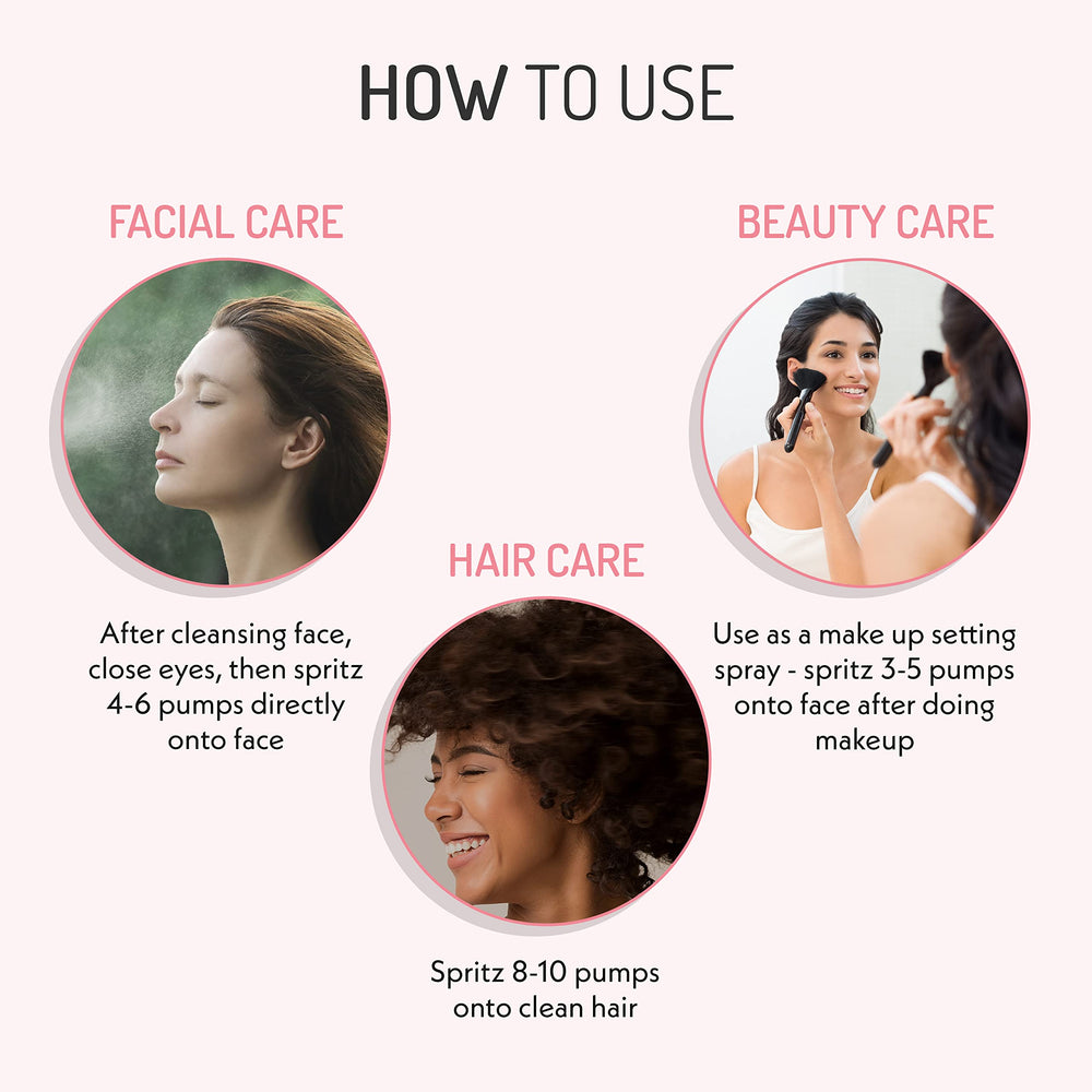 Eve Hansen Rose Water Spray leaves a refreshed, dewy finish.