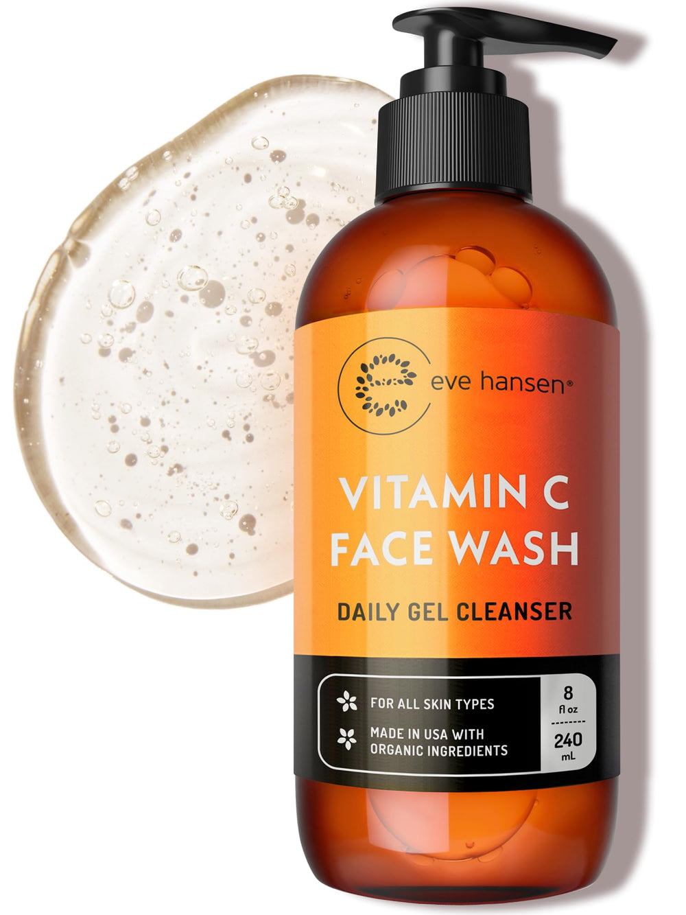 Eve Hansen Vitamin C Cleanser bottle pour for a gentle daily cleanse