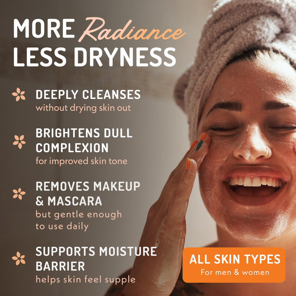 Eve Hansen cleanser foaming lather demonstrates gentle exfoliation during cleansing.