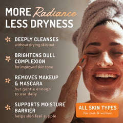 Eve Hansen cleanser foaming lather demonstrates gentle exfoliation during cleansing.