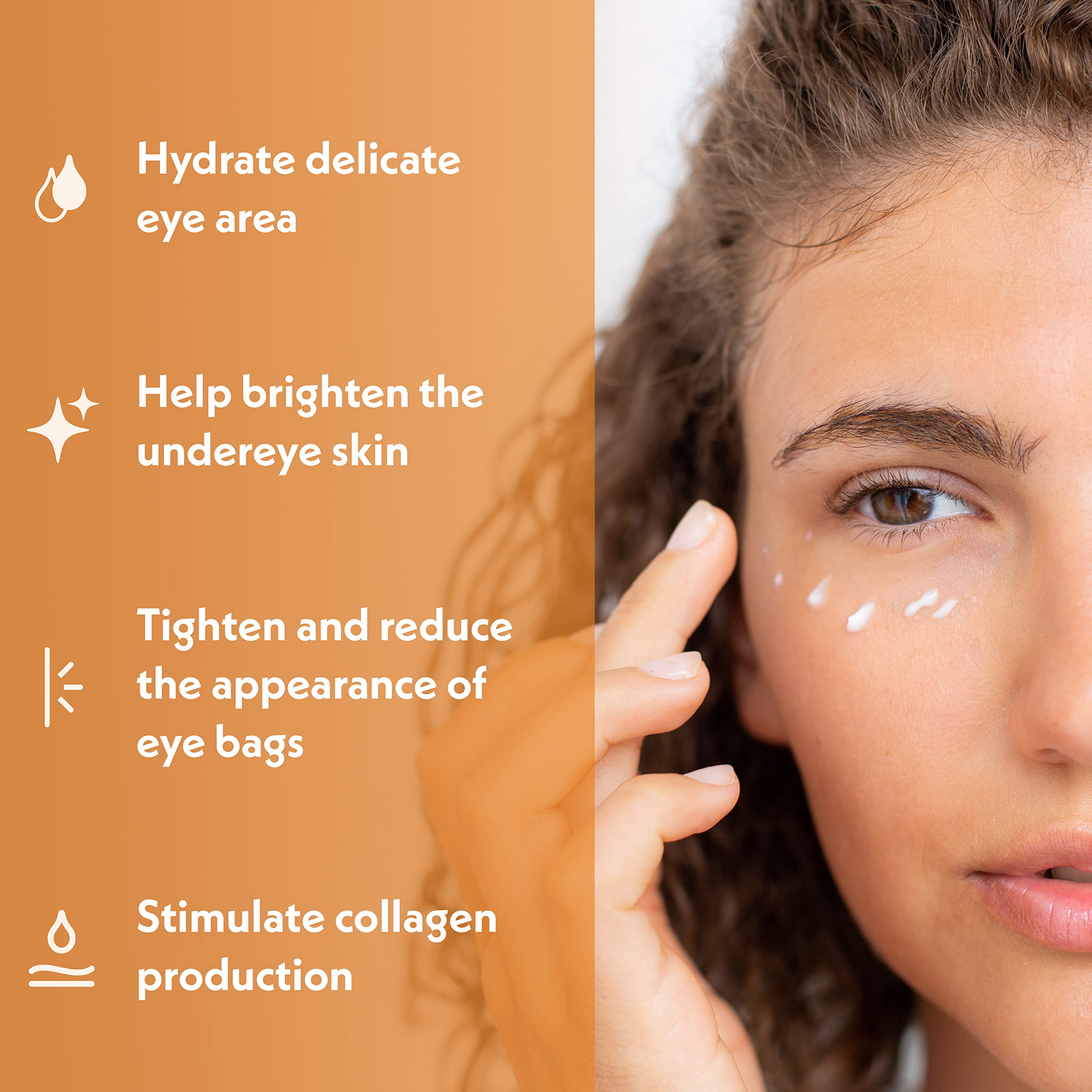 Eve Hansen Vitamin C Eye Gel hyaluronic acid moisture for hydrated under-eye area.