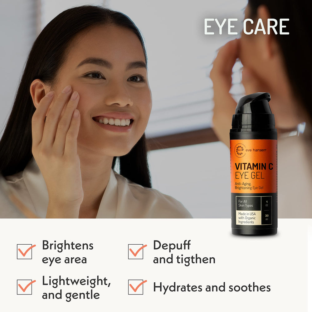 Eve Hansen Vitamin C Eye Gel pea-sized-dose ready for easy patting around the eyes.