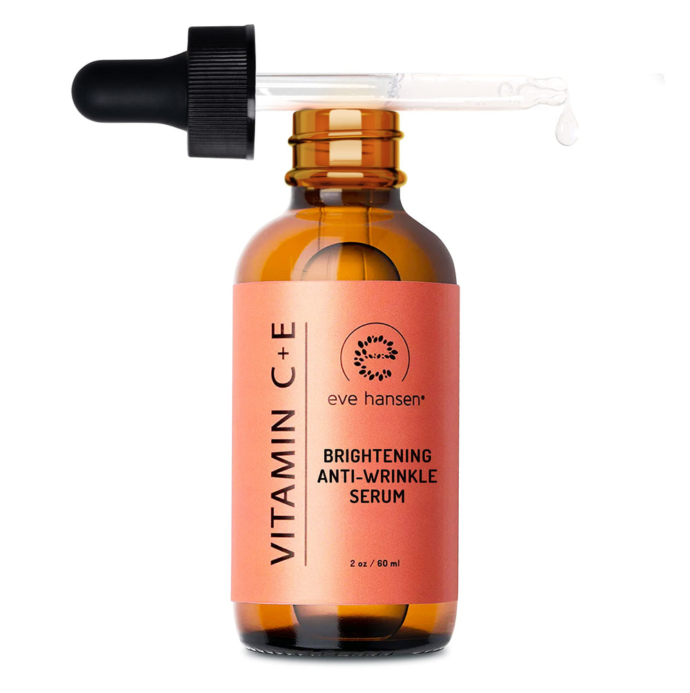 Eve Hansen Vitamin C Serum bottle top hints at brightening potential.