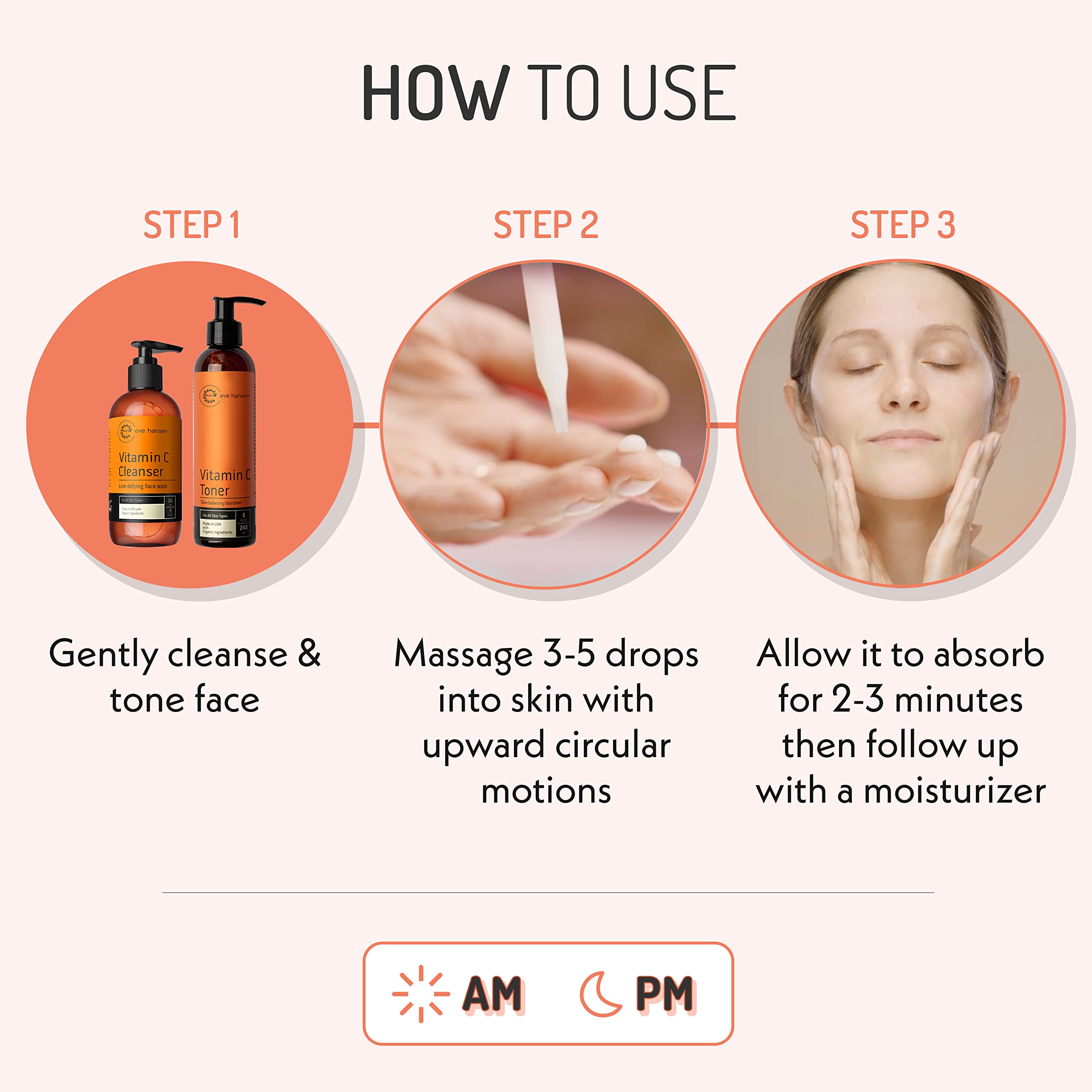 Eve Hansen Vitamin C Serum ingredients list includes hyaluronic acid and aloe.