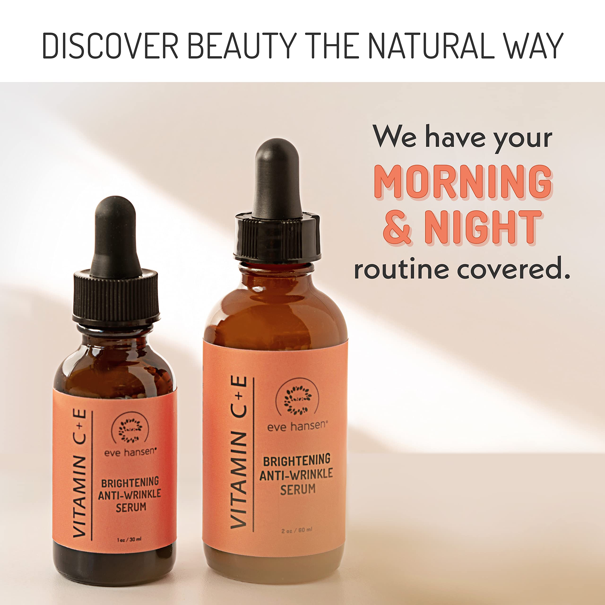 Eve Hansen Vitamin C Serum made in USA symbol on packaging.