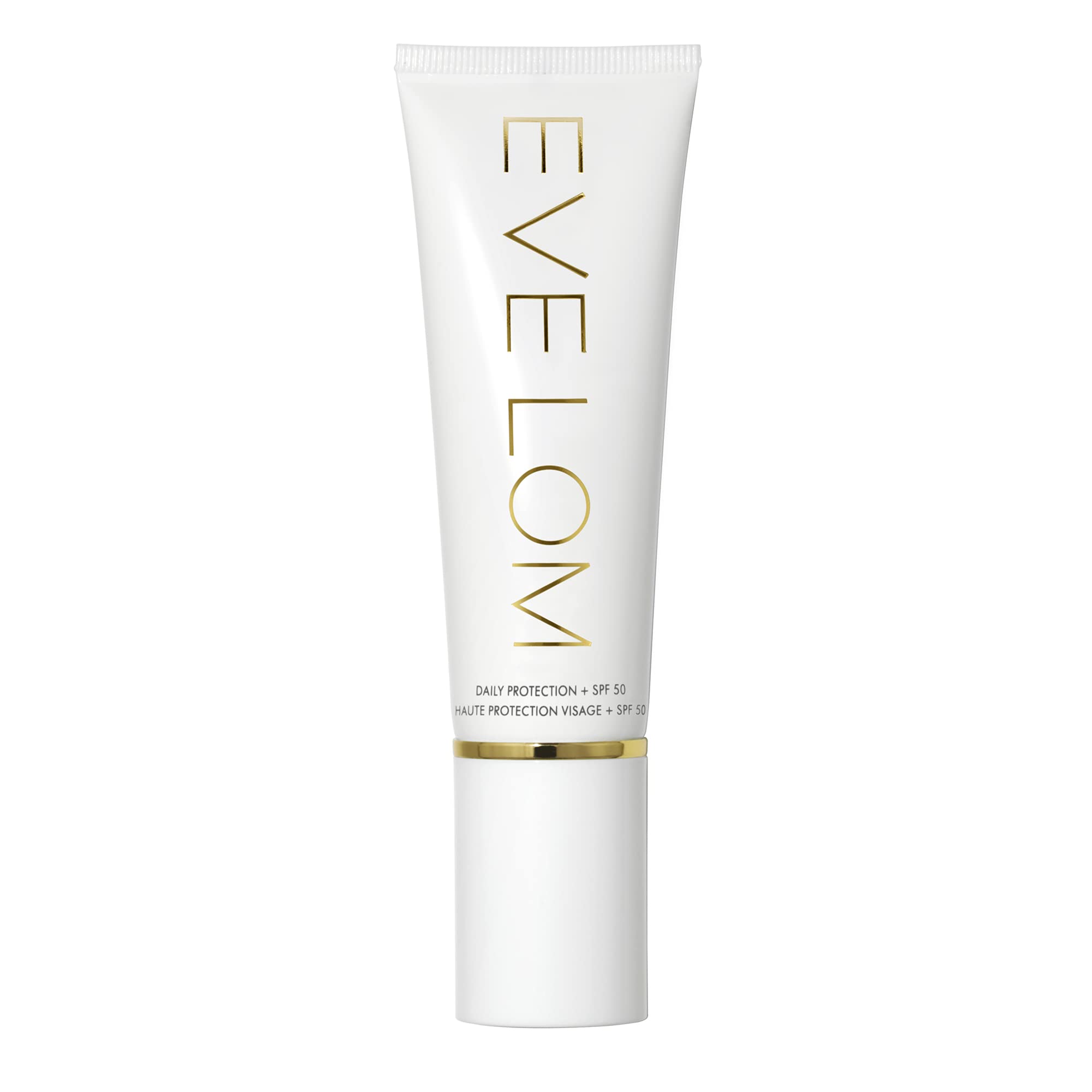 EVE LOM Daily Protection SPF 50 bottle front, advanced UV shield and hydrating formula.