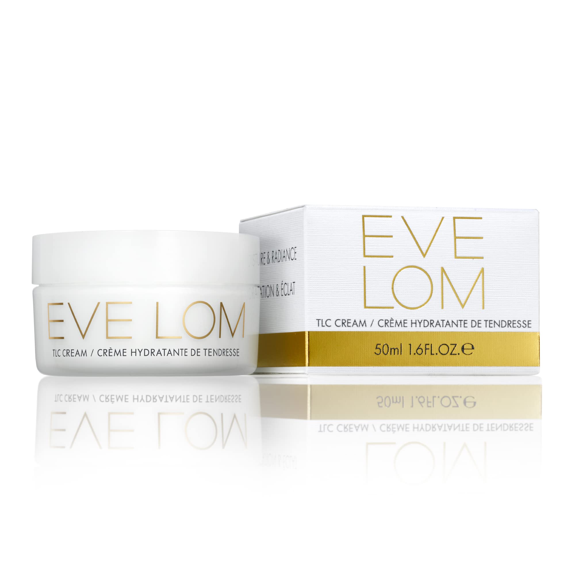EVE LOM TLC Cream on hand ready for daily application
