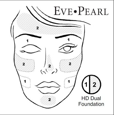 EVE PEARL HD Dual Foundation on skin concealing redness for an even complexion.