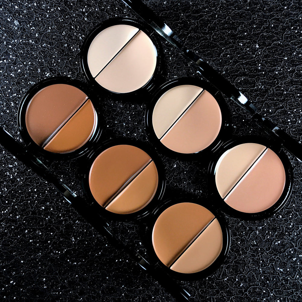 EVE PEARL HD Dual Foundation swatches conceal redness and discoloration.