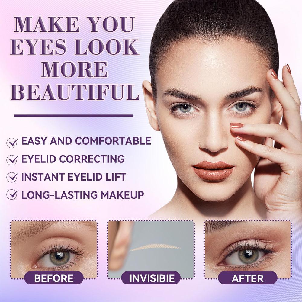 Eveellyn invisible double eyelid tape in three shapes for seamless wear.