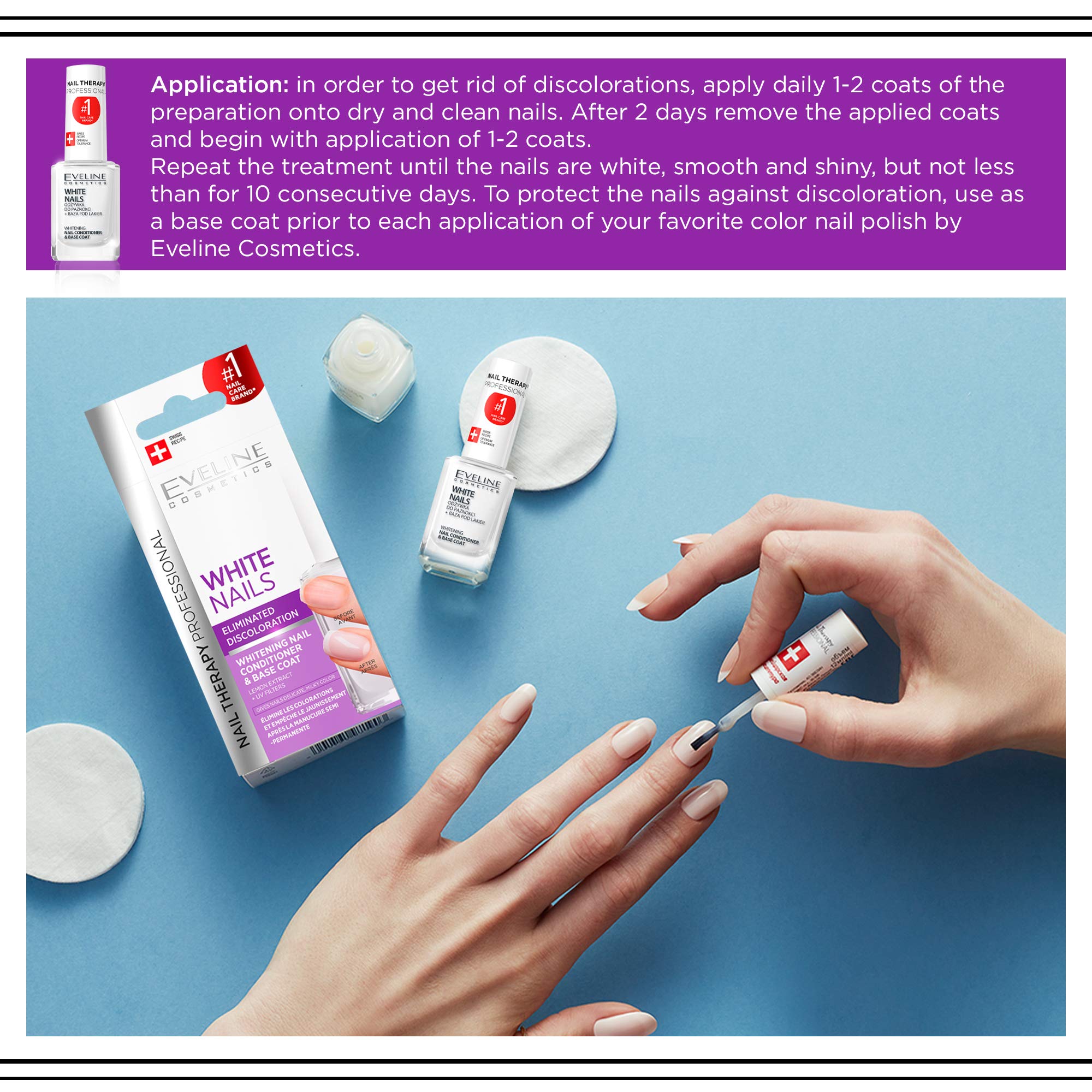 Eveline base coat aids easier polish removal and longevity.