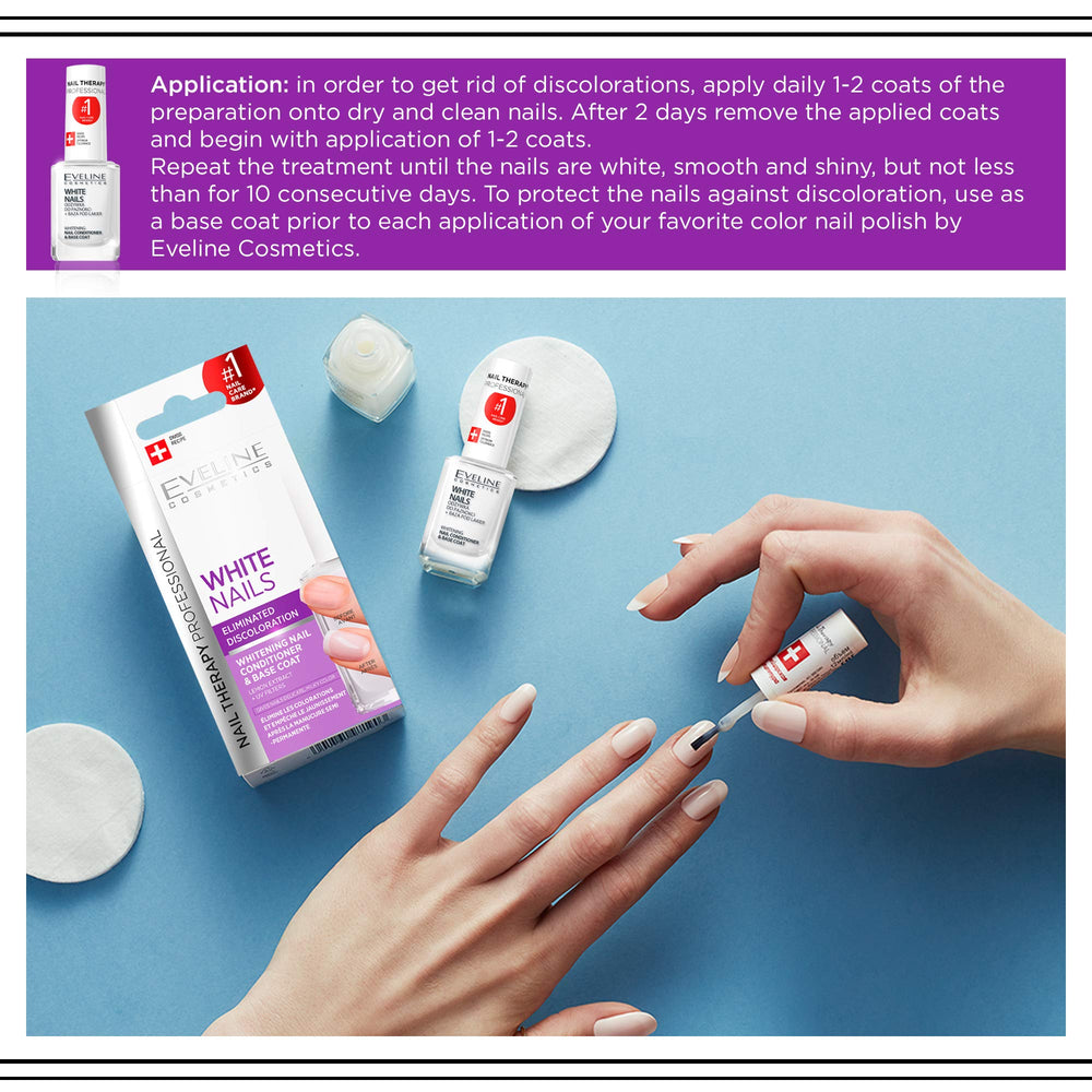 Eveline base coat aids easier polish removal and longevity.