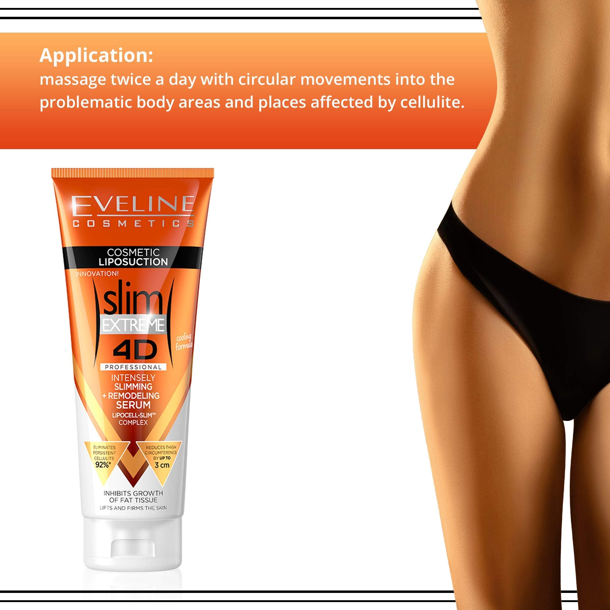 Packaging display of Eveline Slim Extreme 4D Liposuction Serum