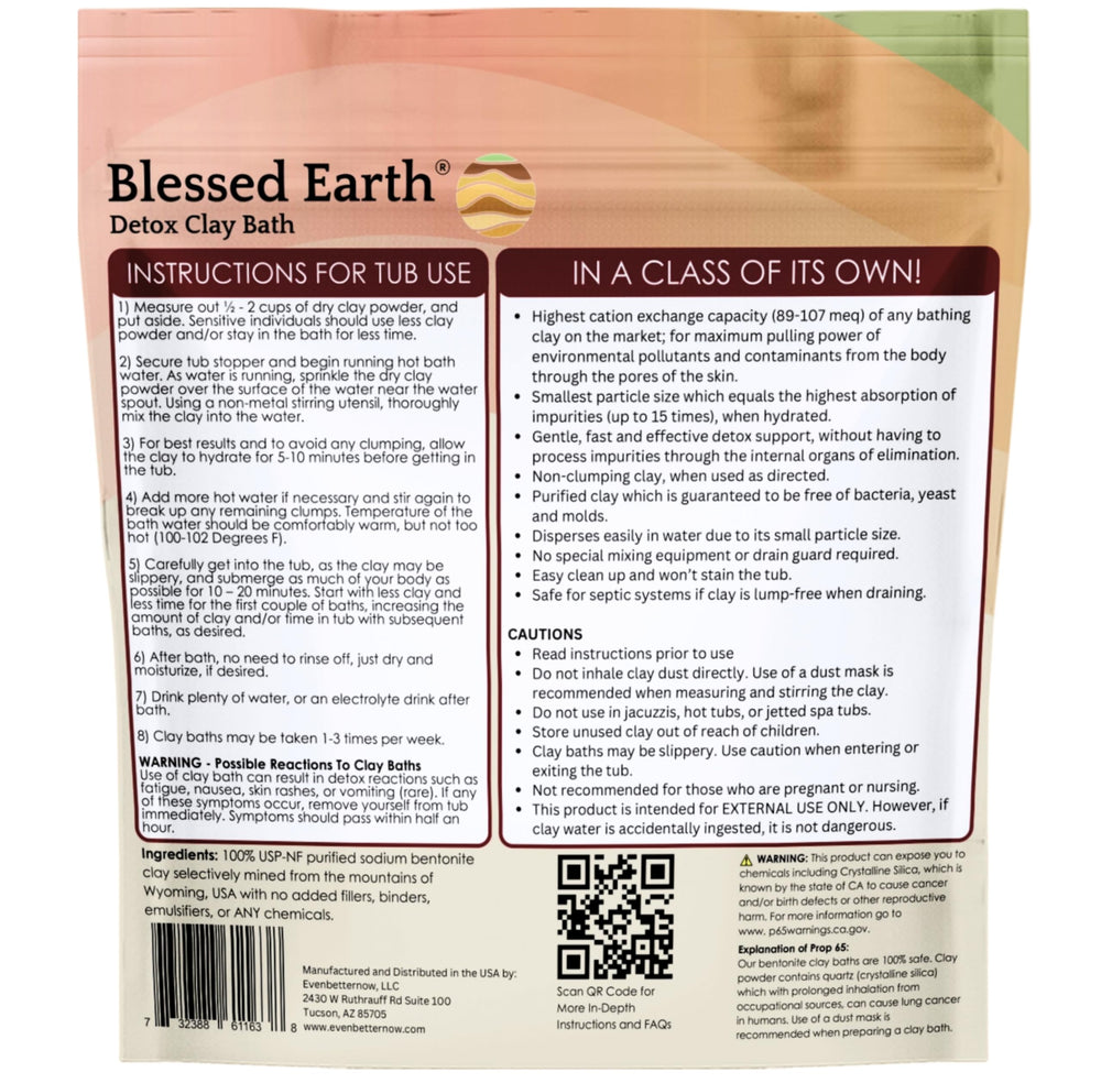 Evenbetternow Blessed Earth detox clay mineral profile highlighting calcium and magnesium