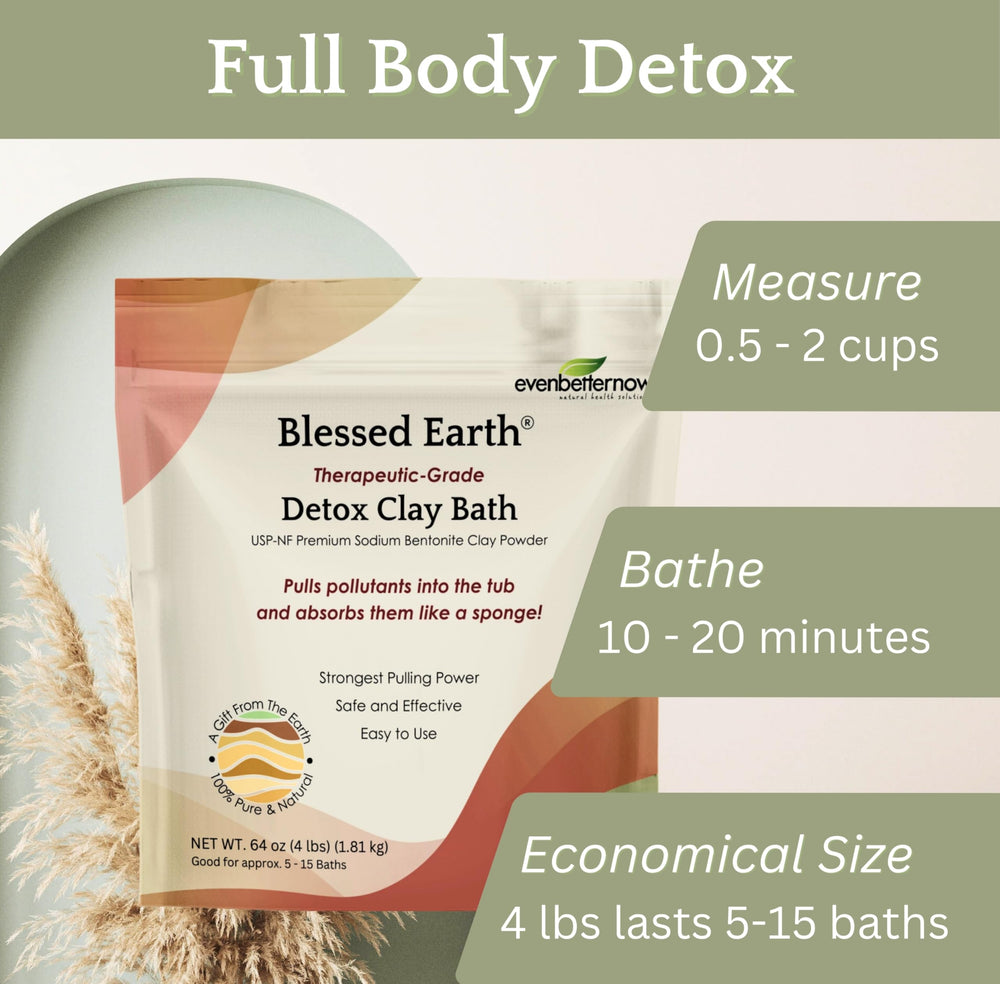Evenbetternow Blessed Earth detox clay powder close-up showing natural minerals