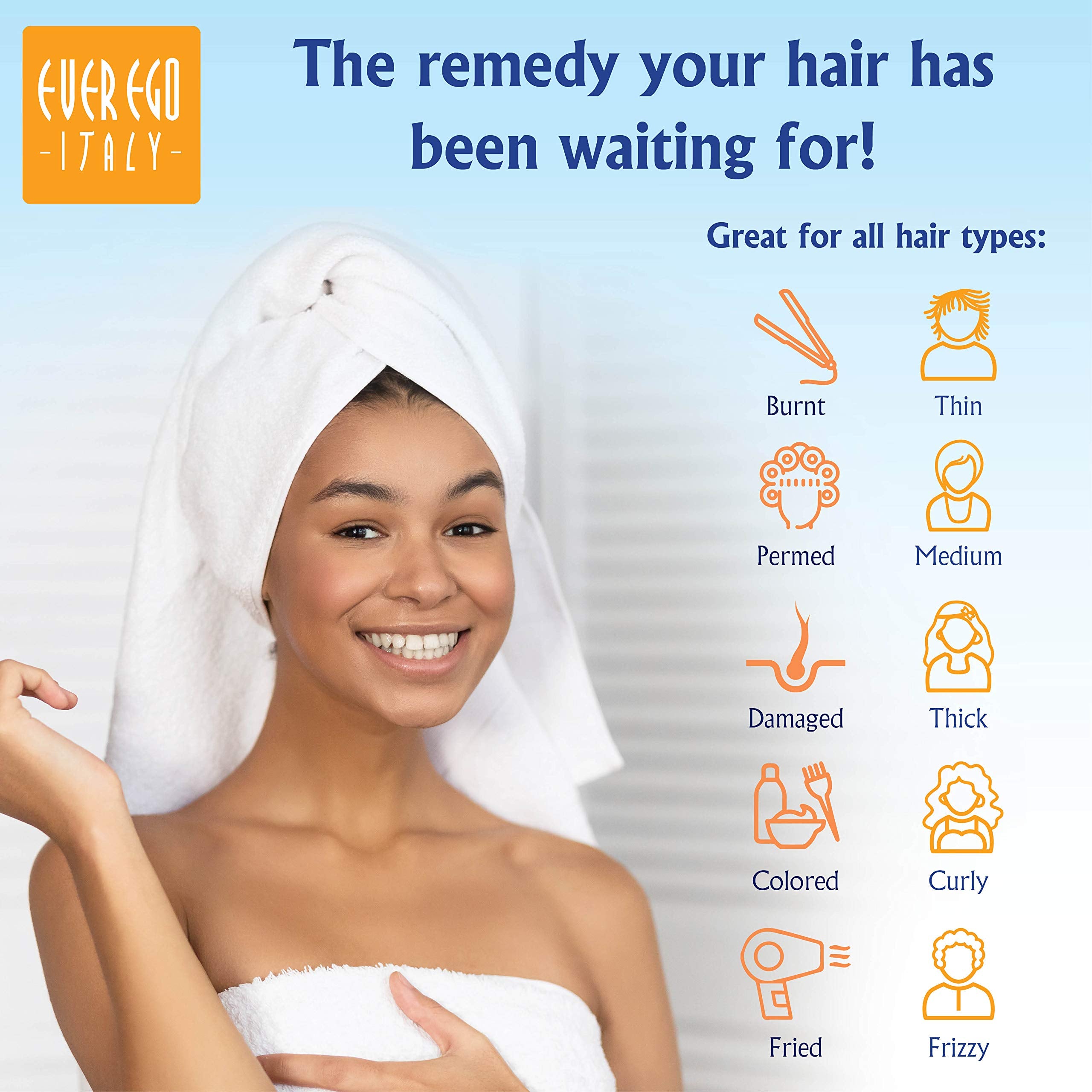 Ever Ego Italy garlic shampoo color-treated hair with revitalizing cleansing action.