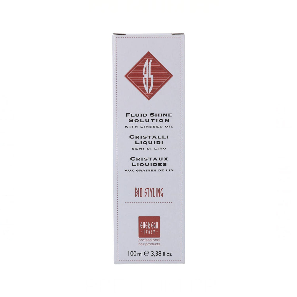 Ever Ego Italy Liquid Crystals bottle closeup for glossy, grease-free shine.