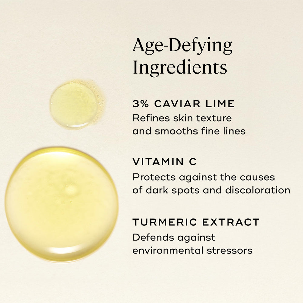 EVER Vitamin C Serum swatch highlighting brightening effect