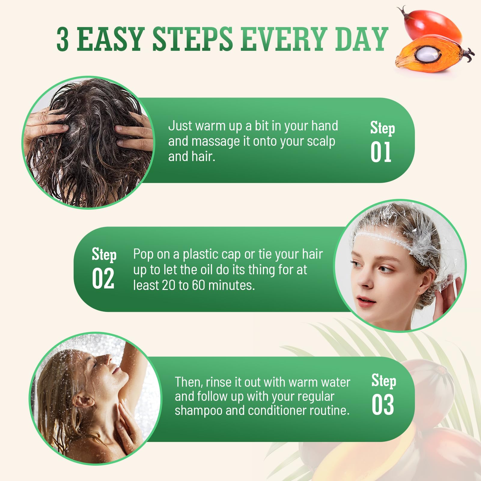 EverBliss Batana oil on scalp during application for soothing hydration.