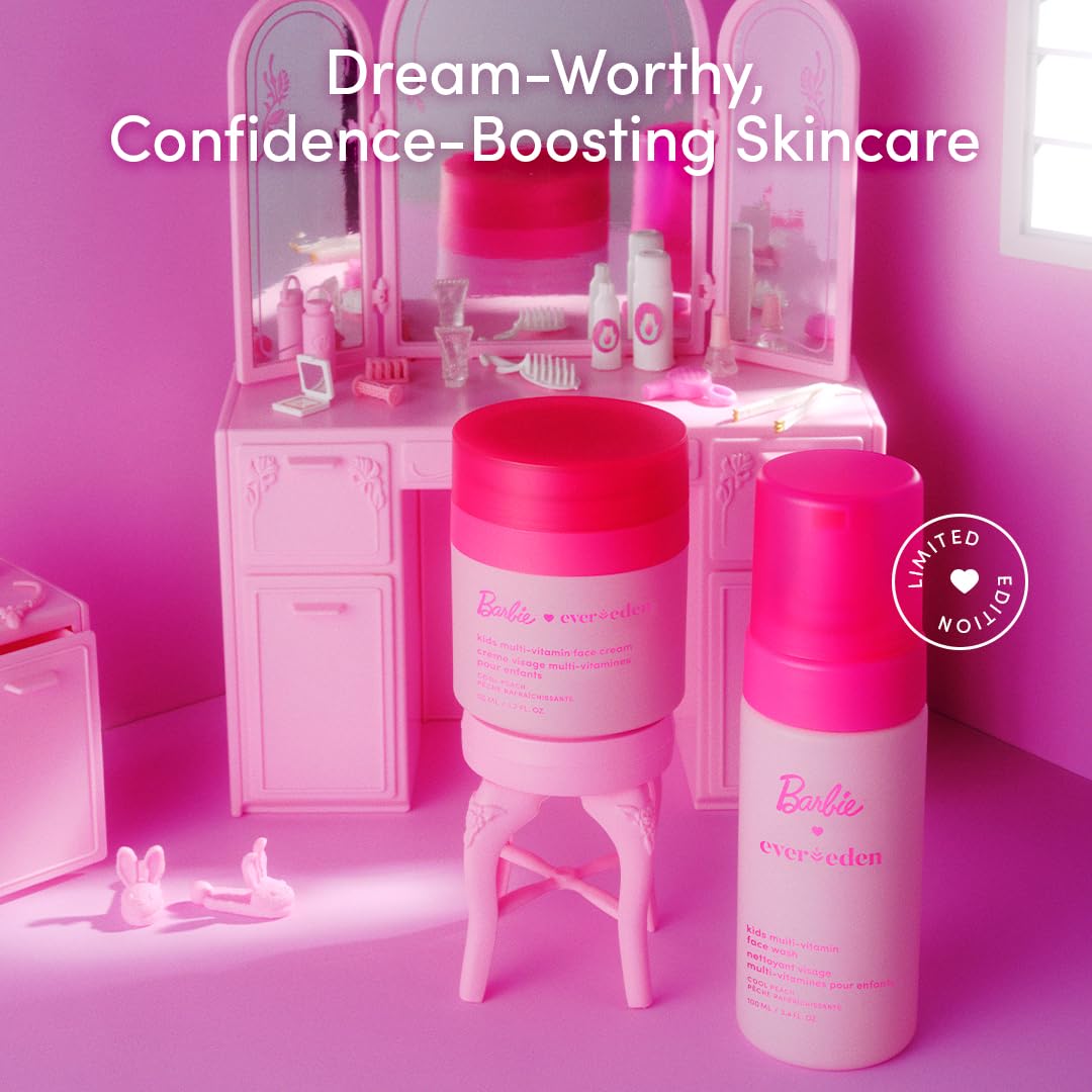Evereden Barbie kids face cream tube for daily moisture.
