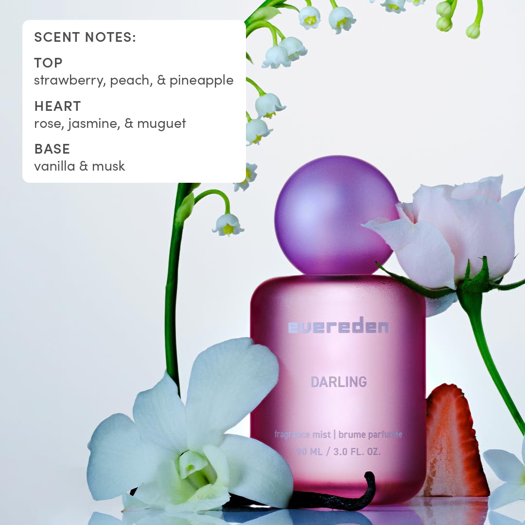 Evereden Darling hair-spray features a collectible bottle and versatile fragrance.