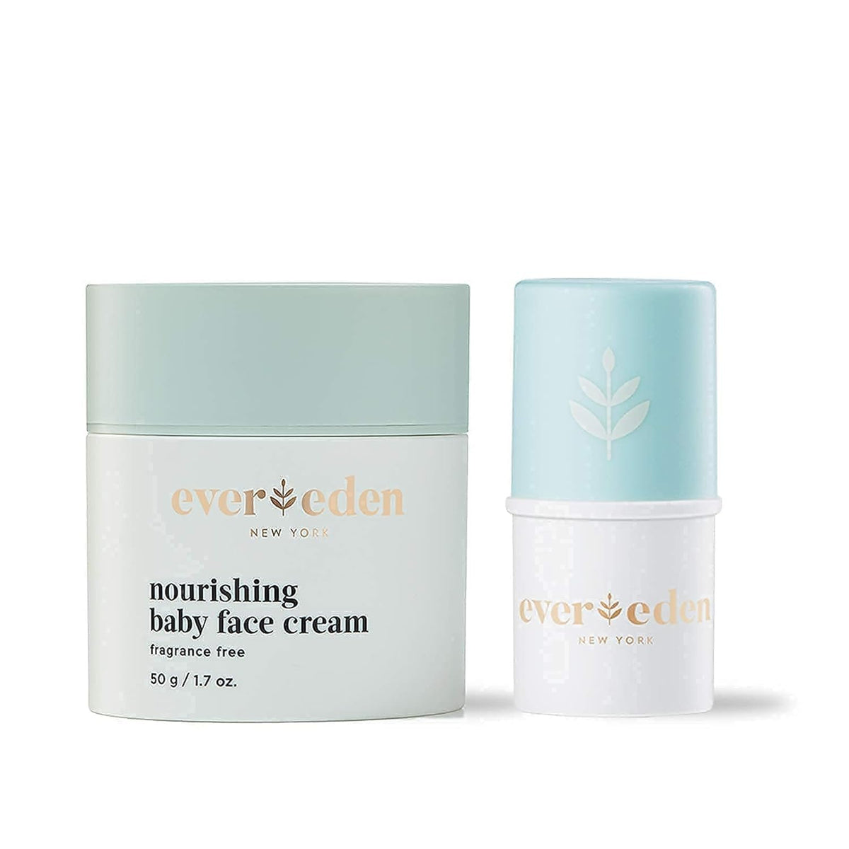 Evereden Dry Relief Duo face cream packaging front showing clean hydration for baby skin