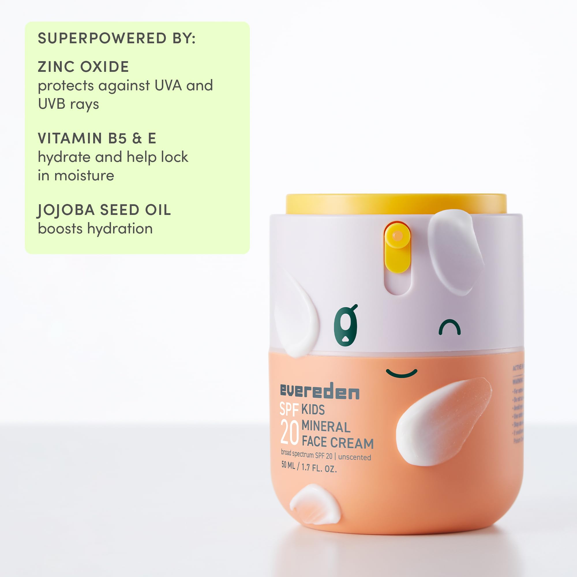 Fragrance-free badge on Evereden Kids Face Cream package