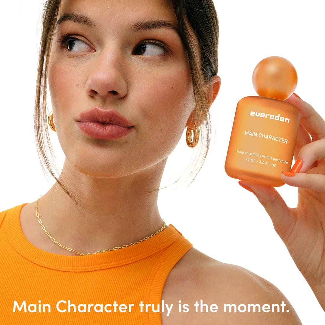 Evereden fragrance mist cap detail shows clean, vegan formula packaging.
