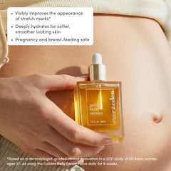 Evereden Golden Belly Serum application steps image showing smooth massage