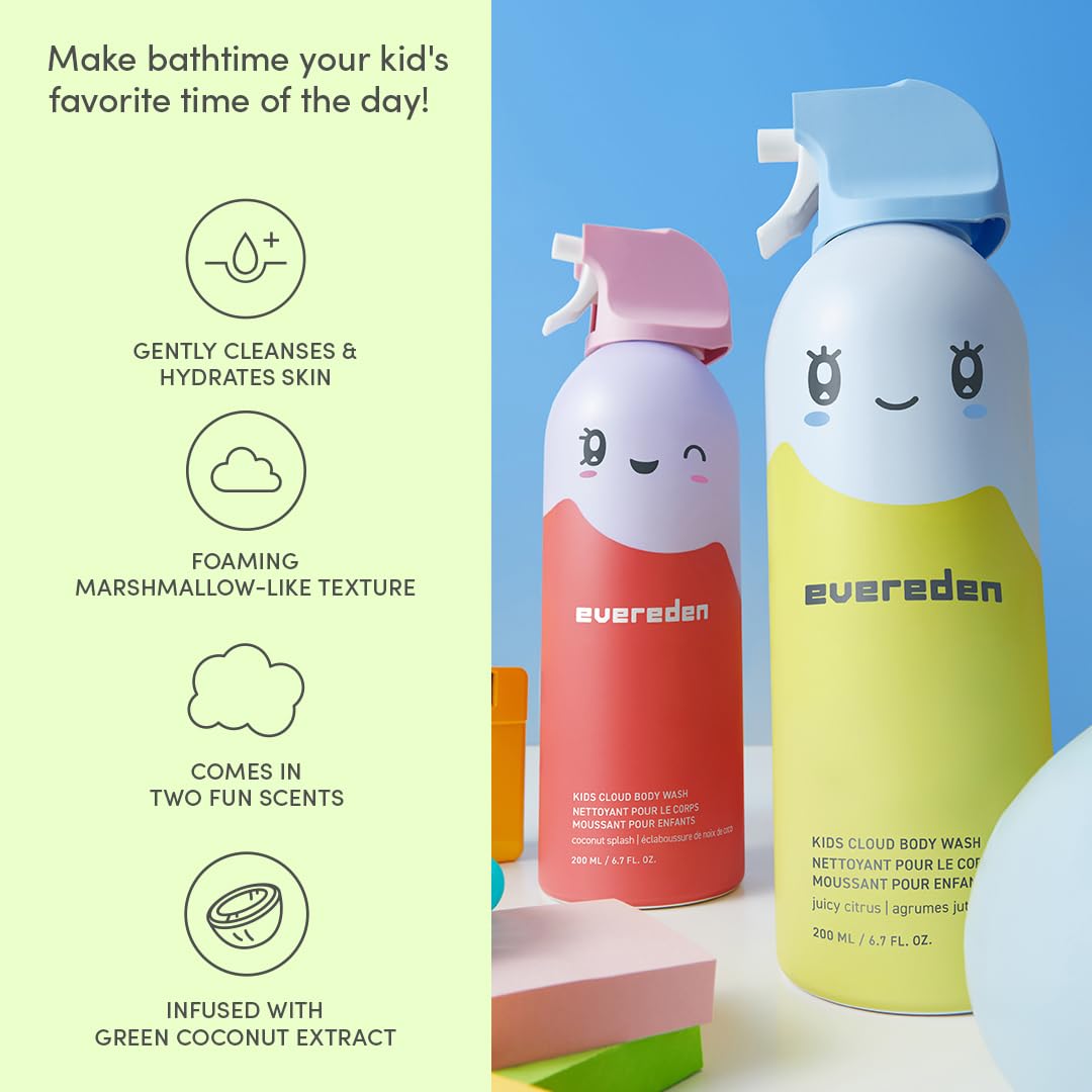 Evereden Kids Bathtime Trio daily-use bath time scene with products