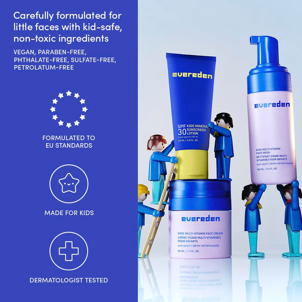 Evereden Kids Bundle Packaging featuring clean, vegan skincare for kids.