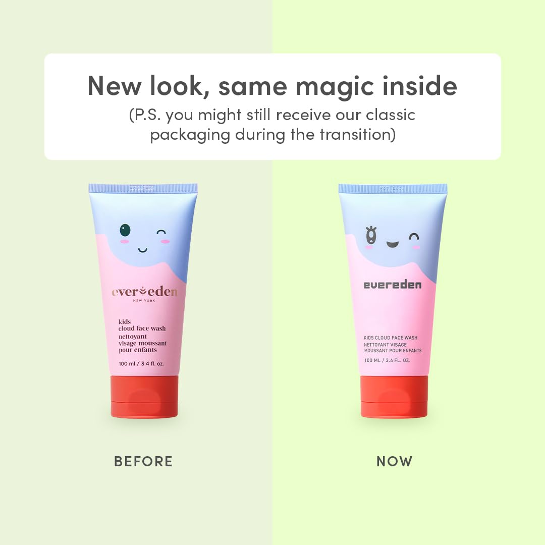 Evereden Kids Cloud Face Wash creamy cloud texture makes cleansing fun for sensitive skin.