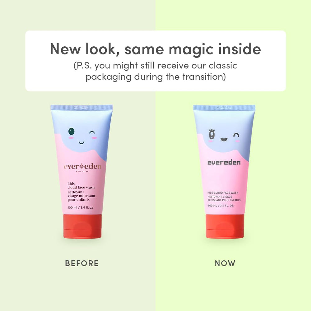 Evereden Kids Cloud Face Wash creamy cloud texture makes cleansing fun for sensitive skin.