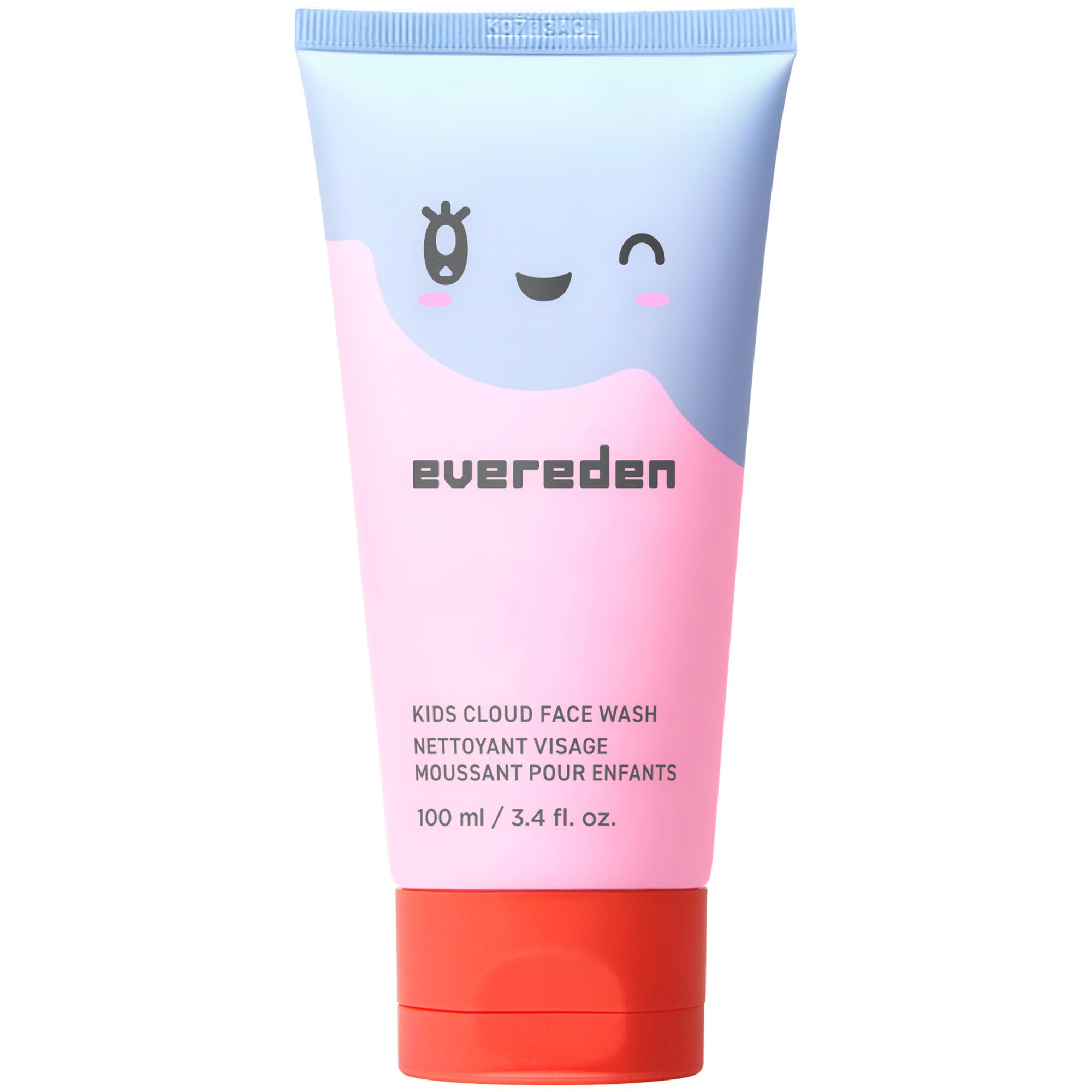 Evereden Kids Cloud Face Wash bottle with tropical sorbet scent for gentle cleansing.