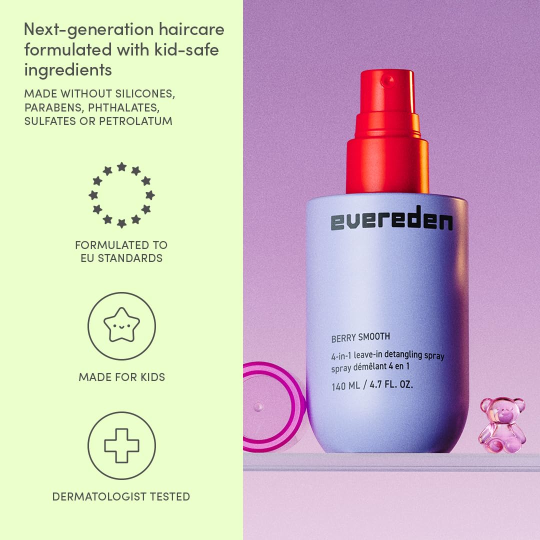 Evereden Kids Detangler Spray aligns with child-friendly vegan safety.