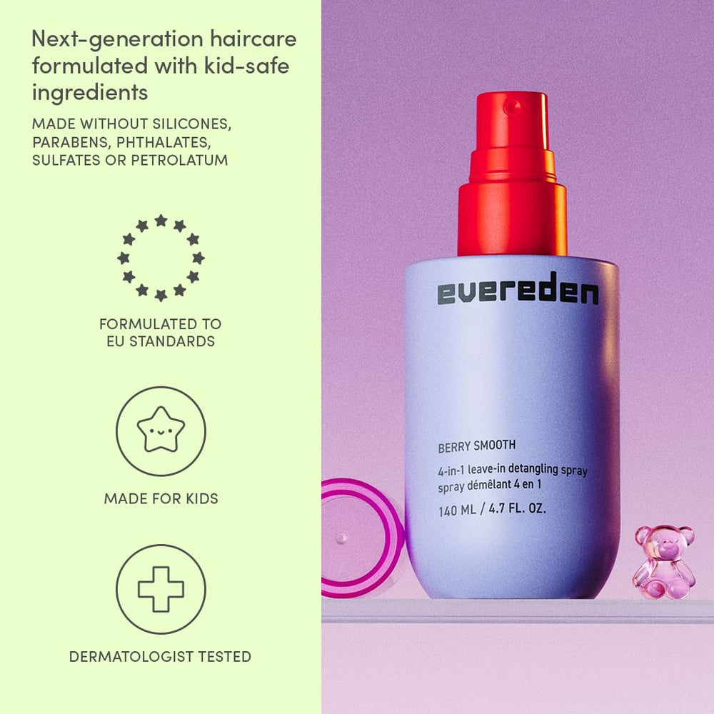 Evereden Kids Detangler Spray aligns with child-friendly vegan safety.
