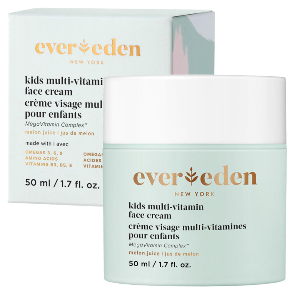 Evereden Kids Face Cream melon juice bottle provides gentle hydration for delicate skin.