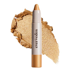 Evereden Kids Fantasy Face Crayon Gold Shimmer applied on cheek for playful color
