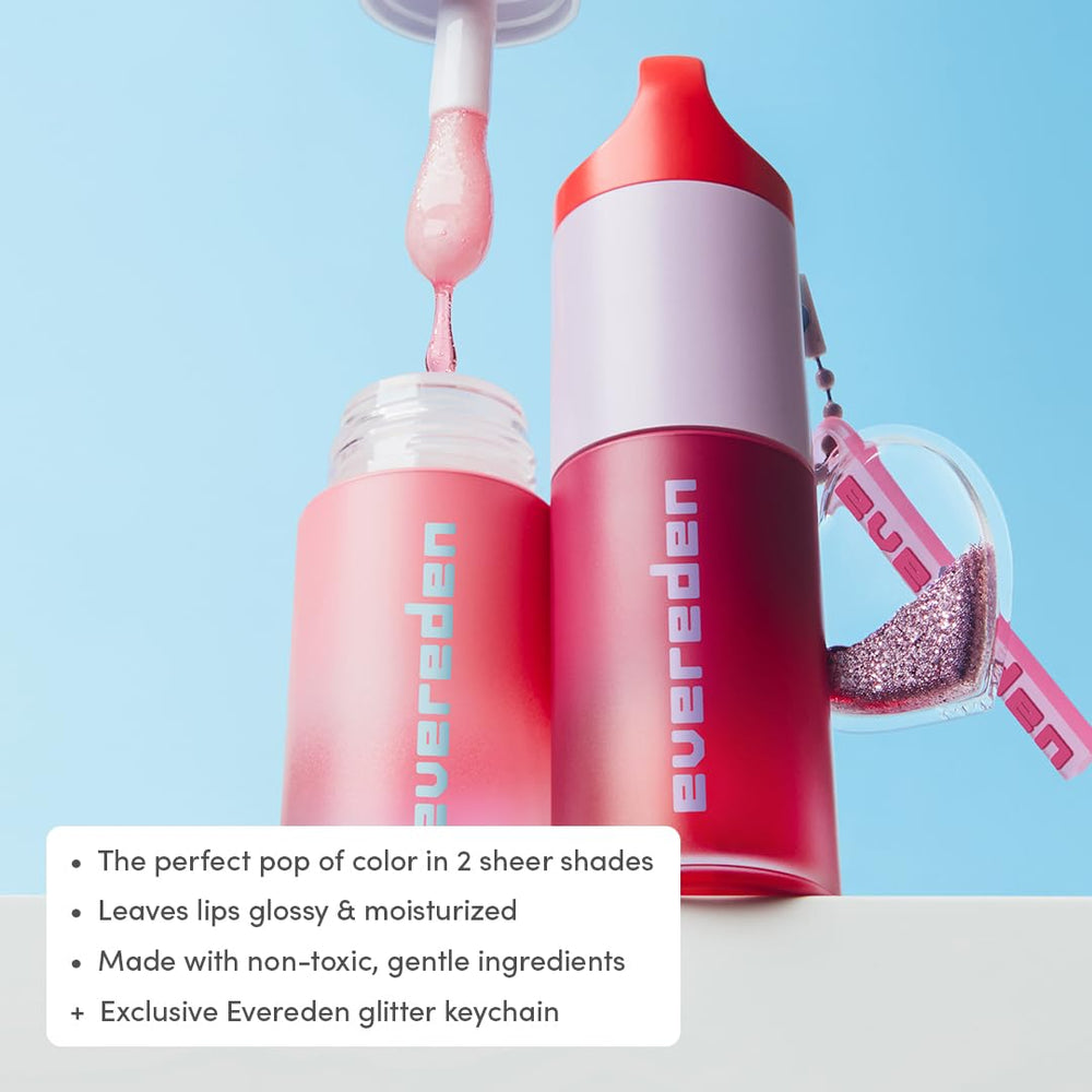 Evereden Sakura lip gloss color swatch with subtle tint and shine