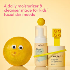 Evereden kids travel essentials body-wash-pump reveals coconut-derived cleansing for sensitive skin.