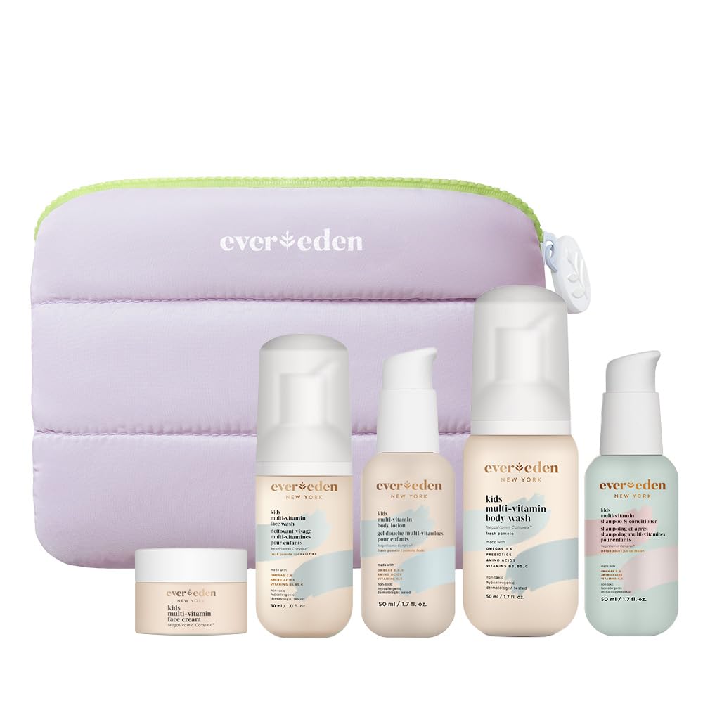 Evereden kids travel essentials bottle-foam shows a gentle, foamy lather for travel-friendly hair cleansing.